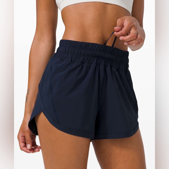 Lululemon Track That High Rise Running Short 3" Lined True Navy Swift Size 6 - Picture 1 of 7
